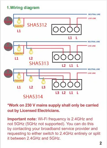 2 Gang Smart Touch Switch with Timer, Black Body APP & Voice Control, Smart Alexa Light Switch Works with Amazon and Google Home, No Neutral Required