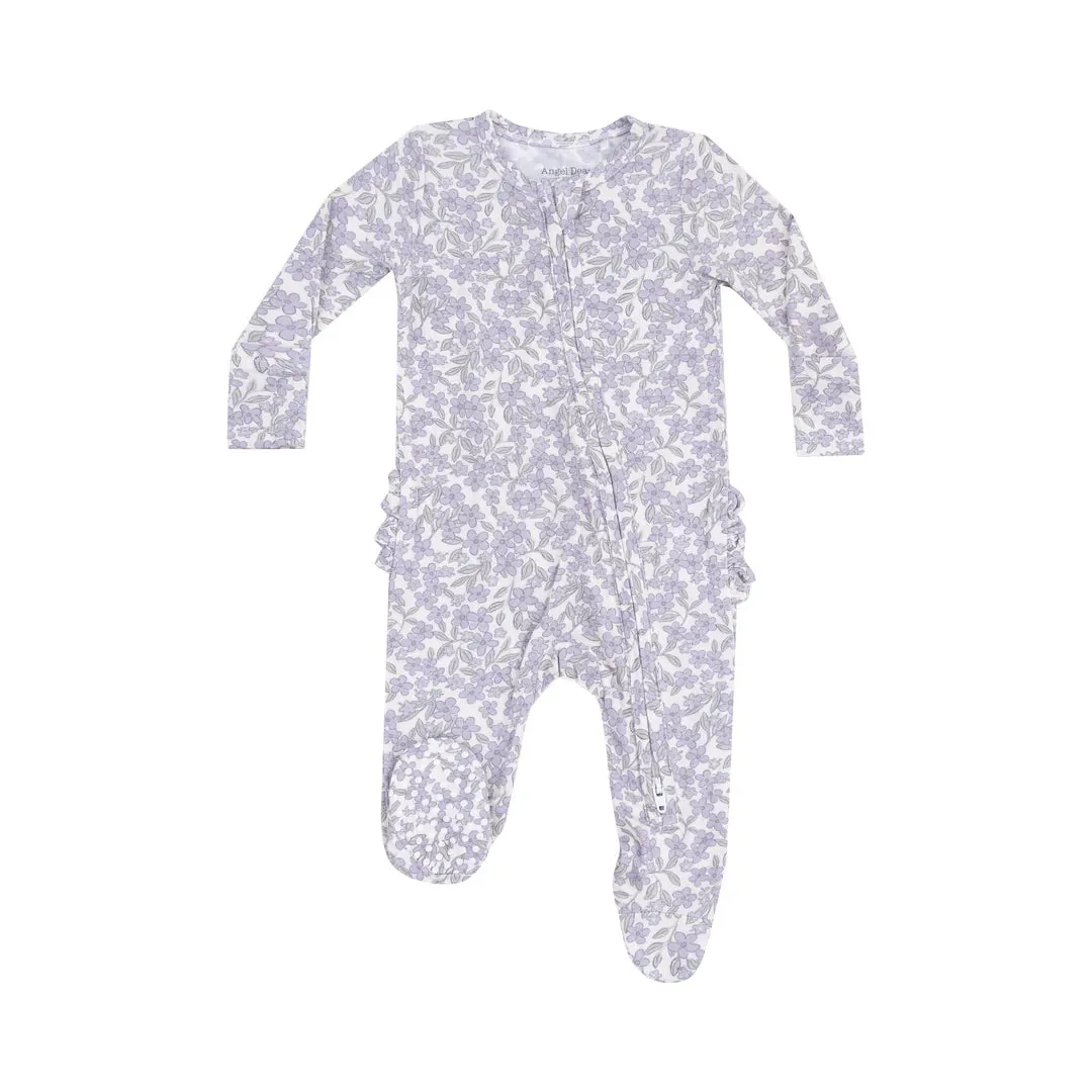 2 WAY ZIPPER RUFFLE BACK FOOTIE - FORGET ME NOT FLORAL