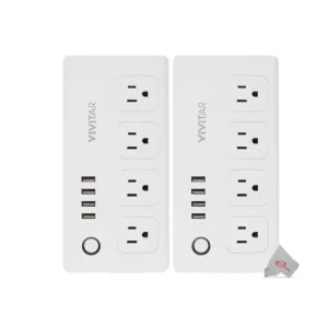 2x Vivitar Smart Home Smart Plug Power Strip 4 Wi-Fi Outlets   4 USB Ports  No Hub Required