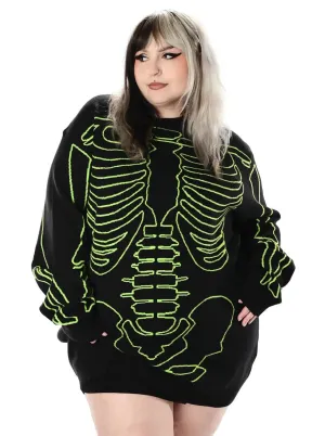 All Bones Sweater- Slime Green FOXBLOOD