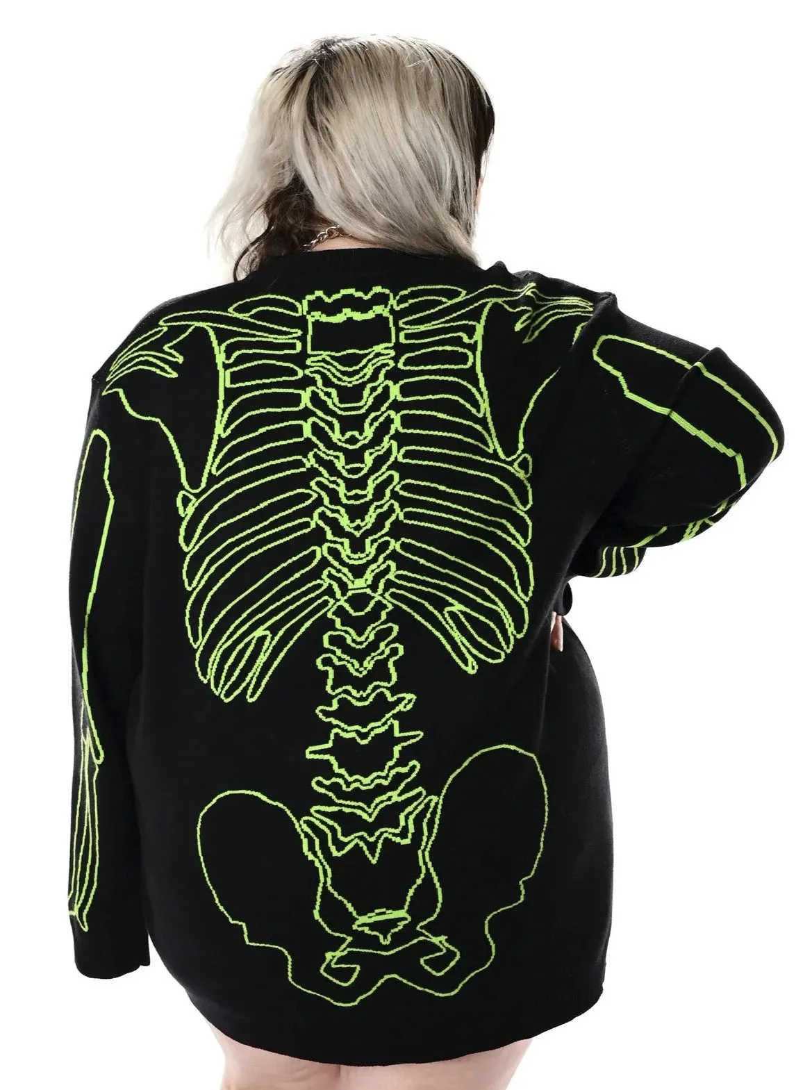 All Bones Sweater- Slime Green FOXBLOOD