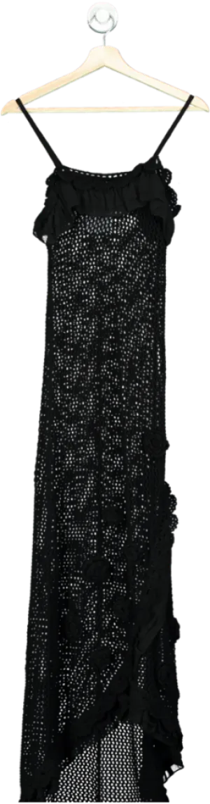 ASOS Black Crochet Maxi Dress XS
