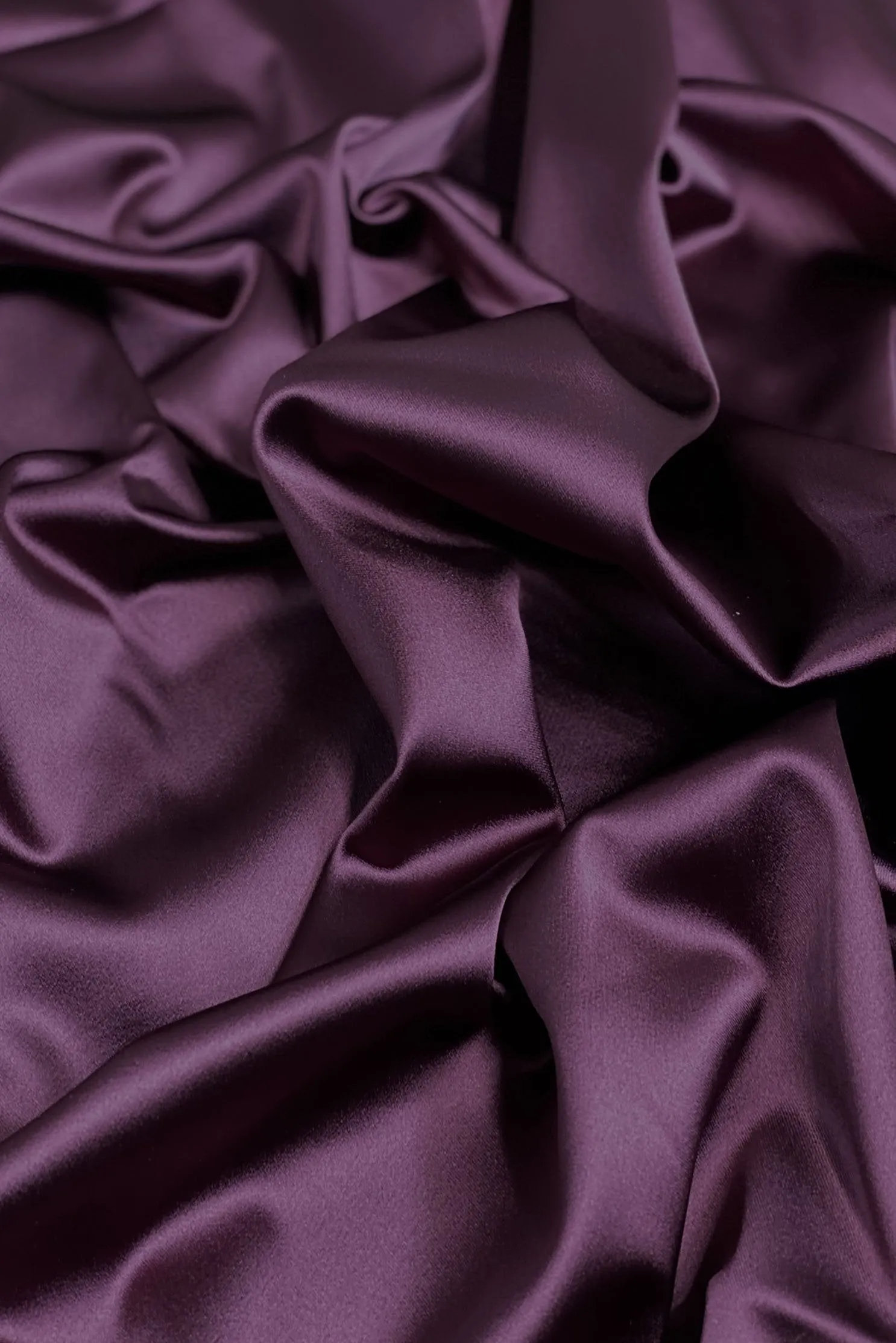 Burgundy Italian Stretch Satin Fabric