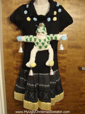 Funny Christmas Dress with 3D Snowman