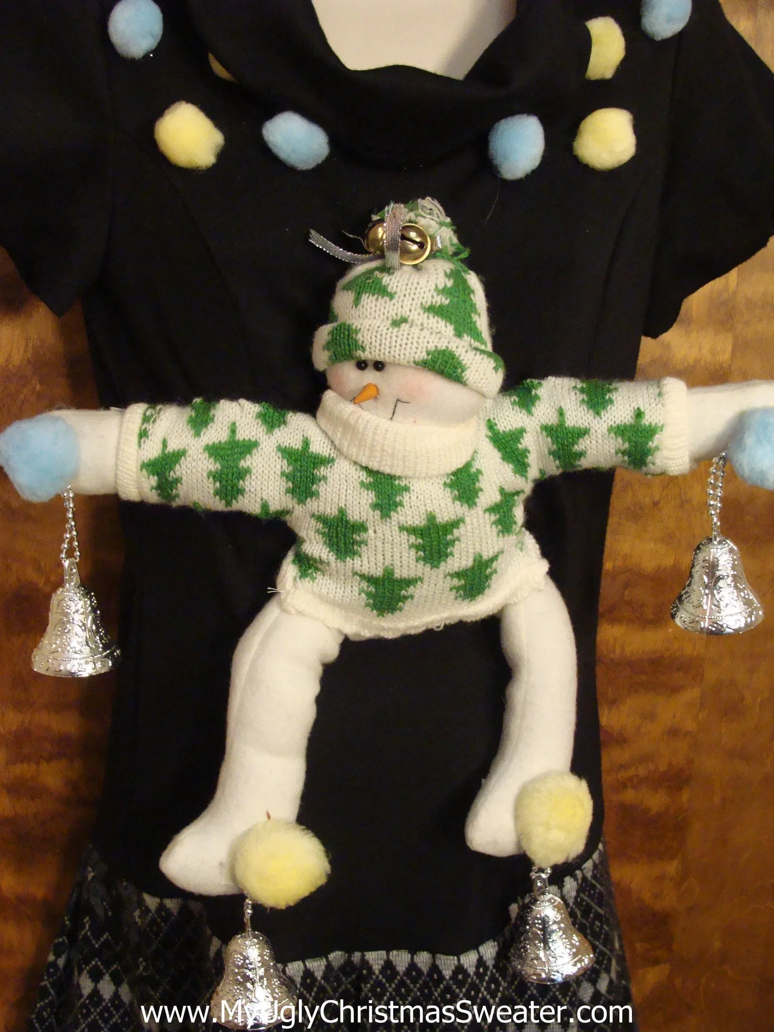Funny Christmas Dress with 3D Snowman