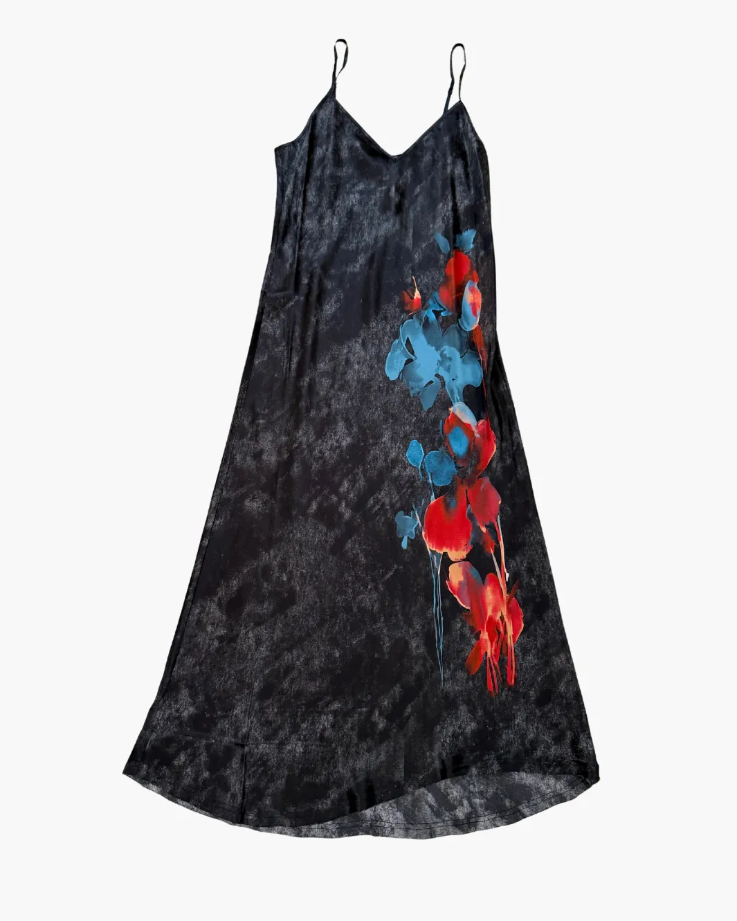 GO SLIP DRESS PRINTED IN BLACKOUT FLORAL PLACE