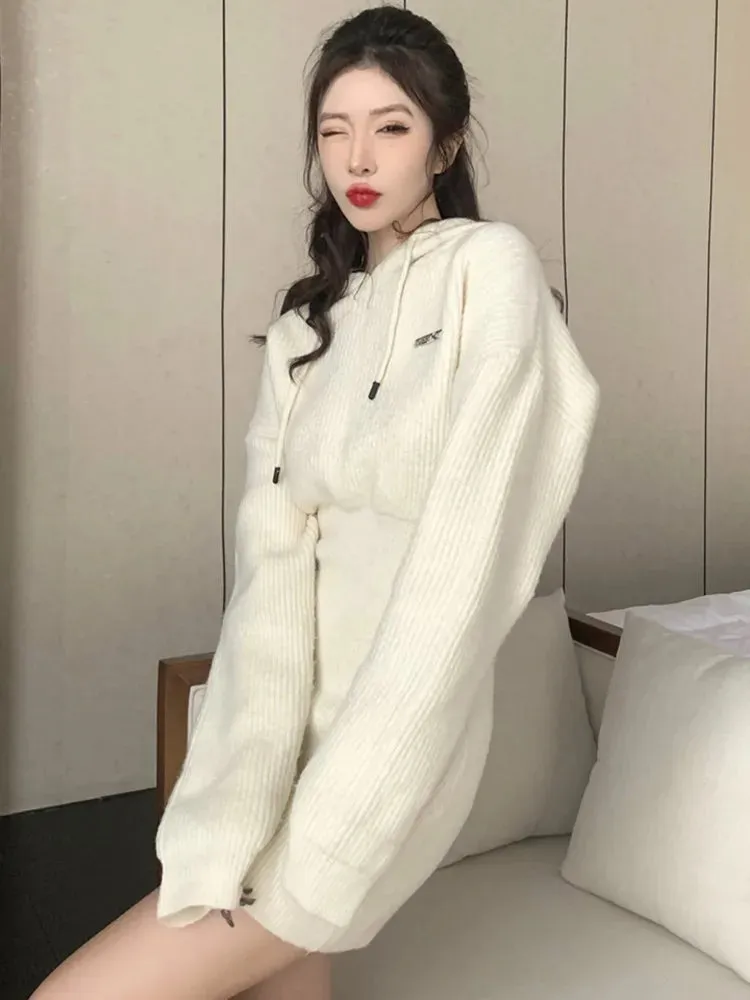 Hooded Knit Mini Dress