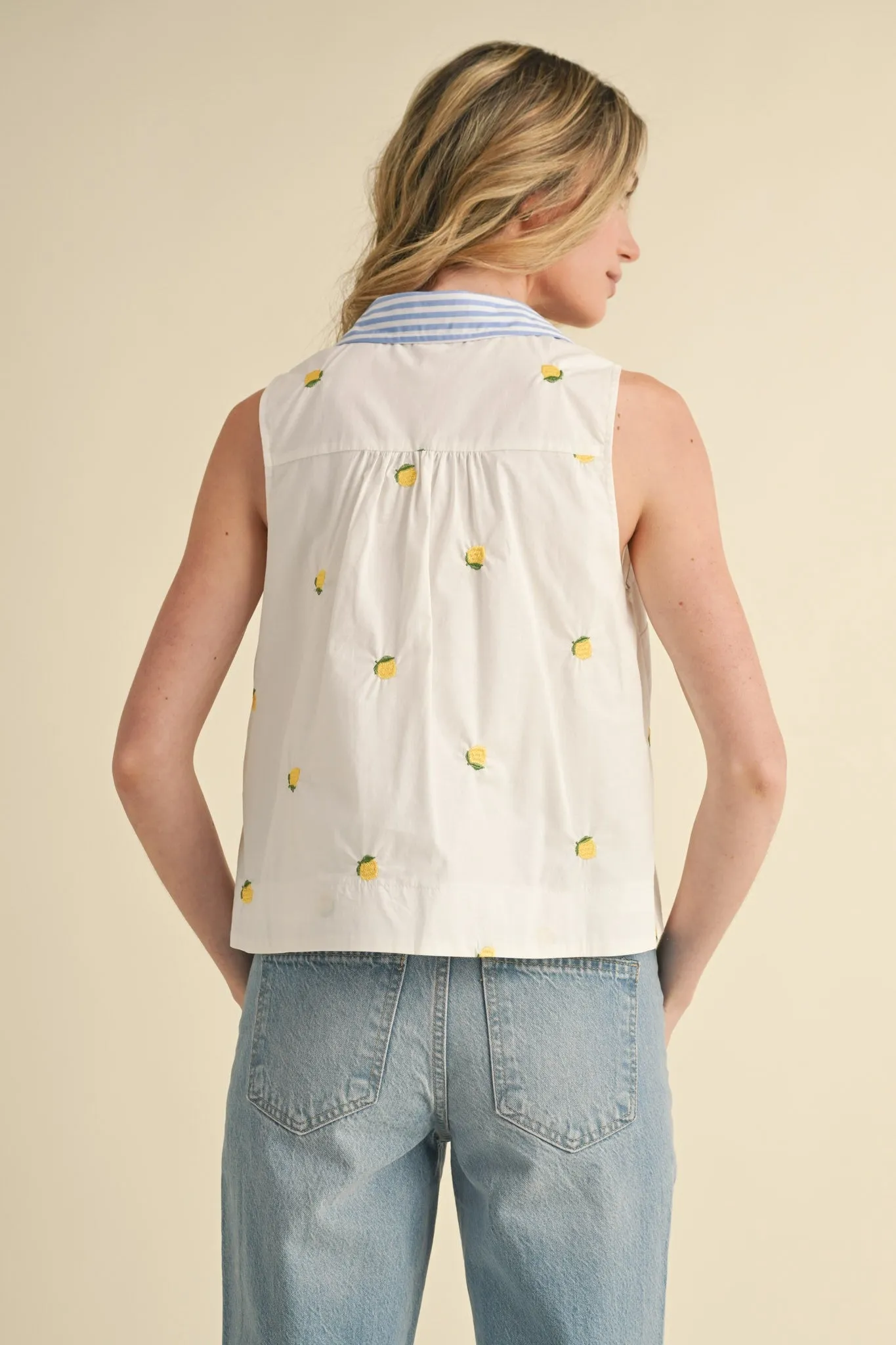LEMONY FRESH CONTRAST STRIPE TOP