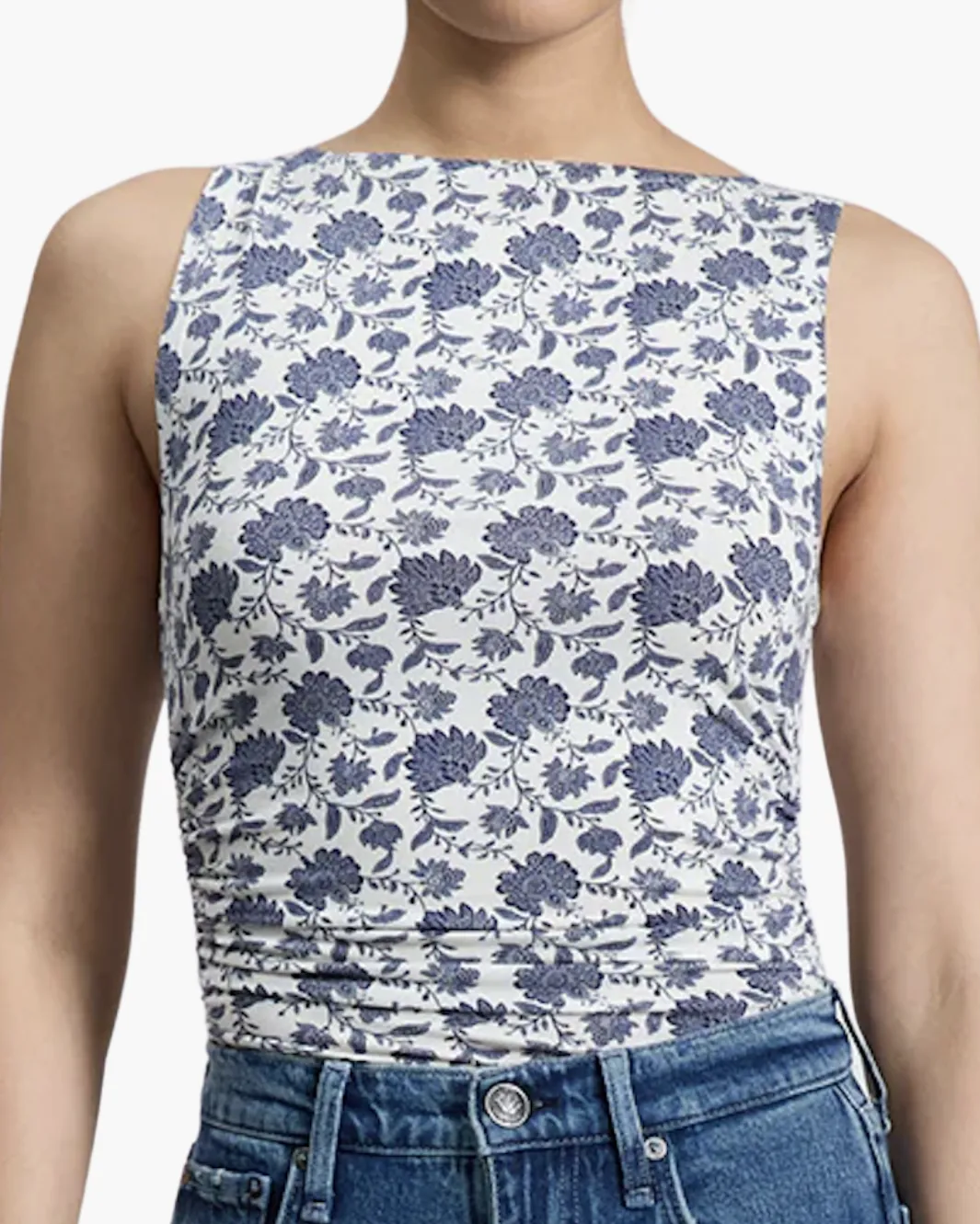 LUCA PRINTED SHIRRED TANK IN SALUTE MULTI