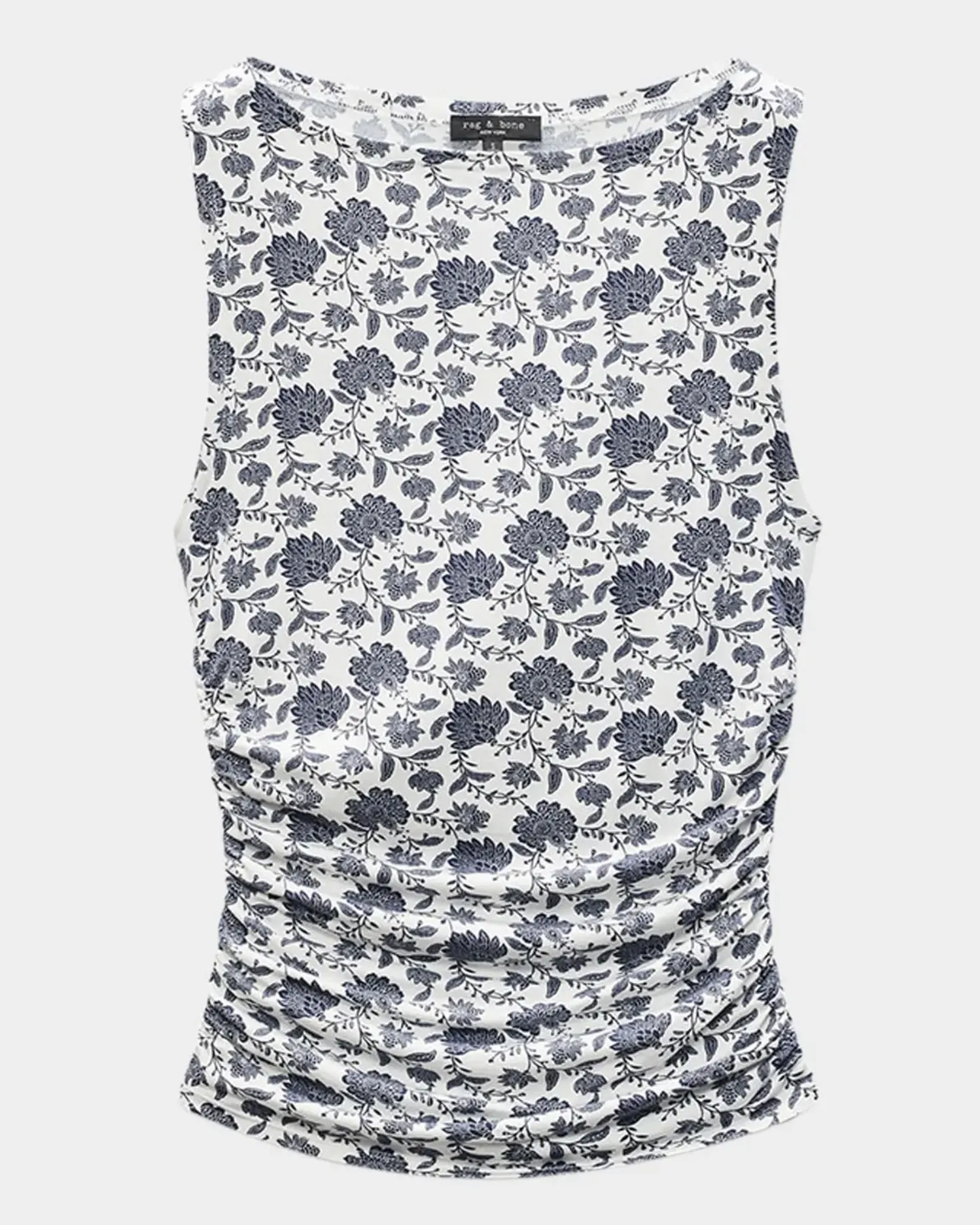 LUCA PRINTED SHIRRED TANK IN SALUTE MULTI