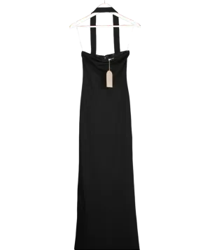 Meshki Velma Halter Collar Maxi Dress - Black UK XS