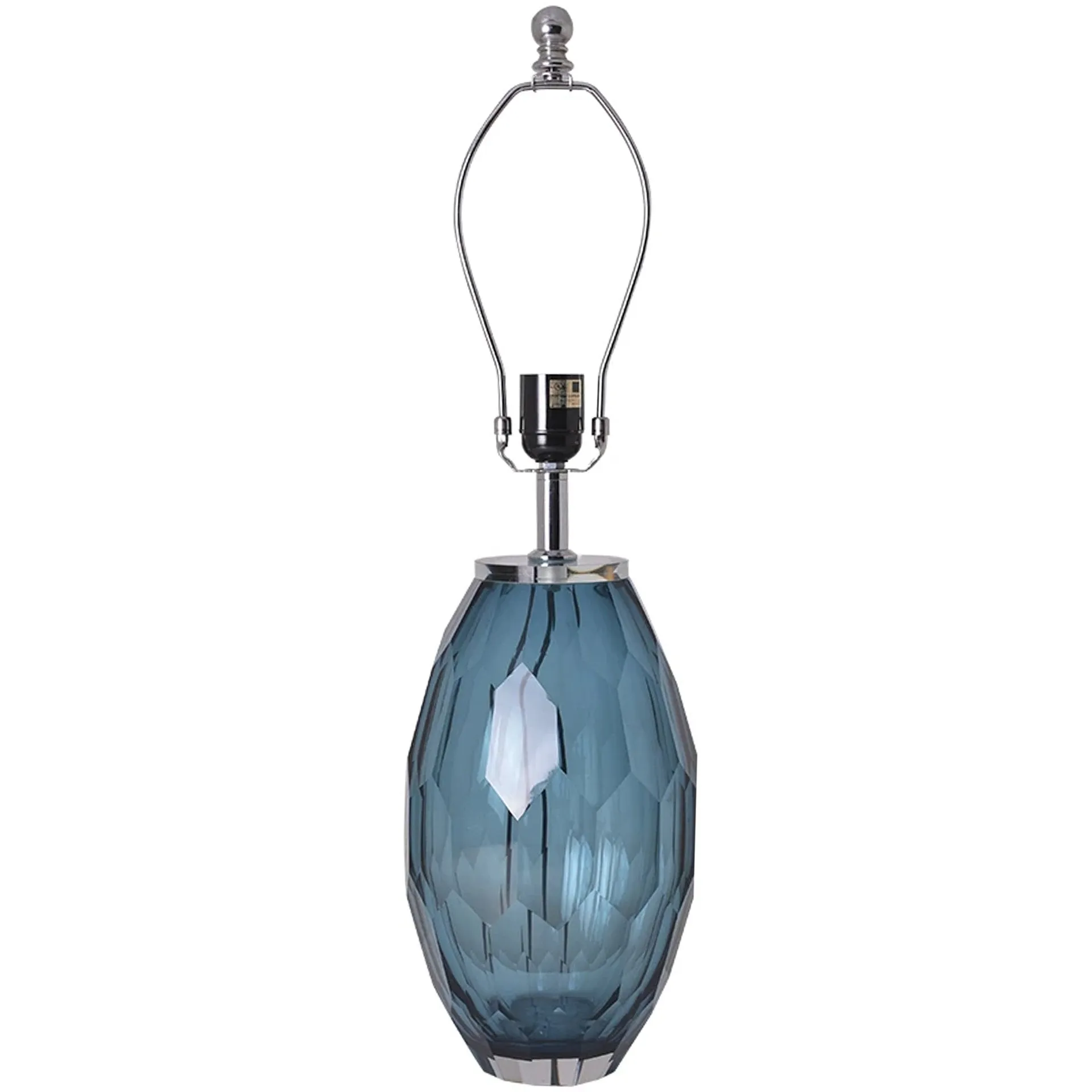Muge Little Multi-Faceted Glass Table Lamp 21" - Blue/White