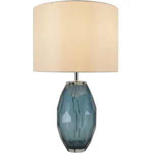 Muge Little Multi-Faceted Glass Table Lamp 21" - Blue/White