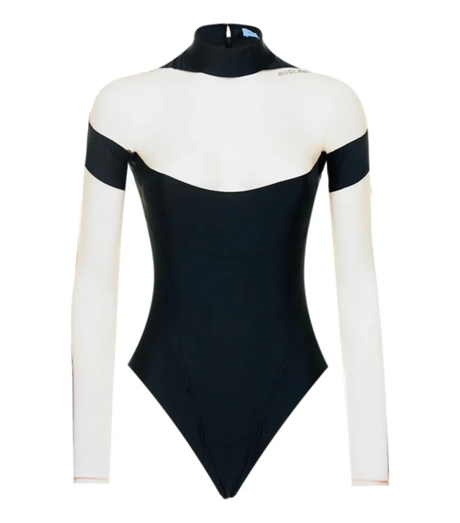 Mugler Illusion Neckline Bodysuit. Size 36FR