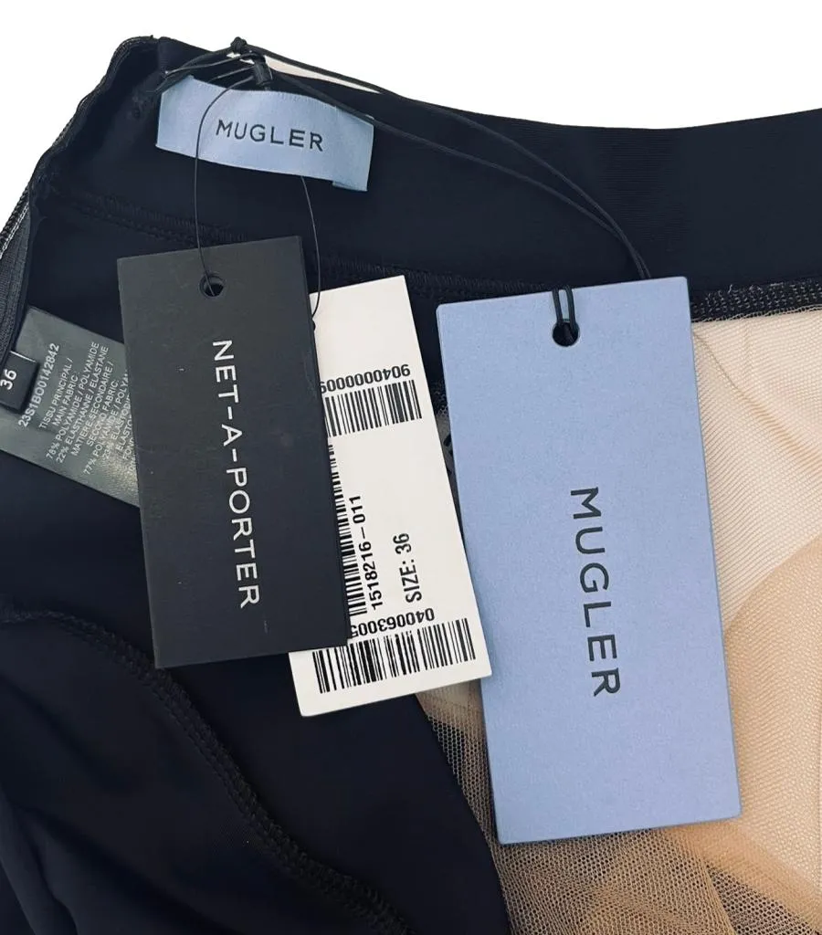 Mugler Illusion Neckline Bodysuit. Size 36FR