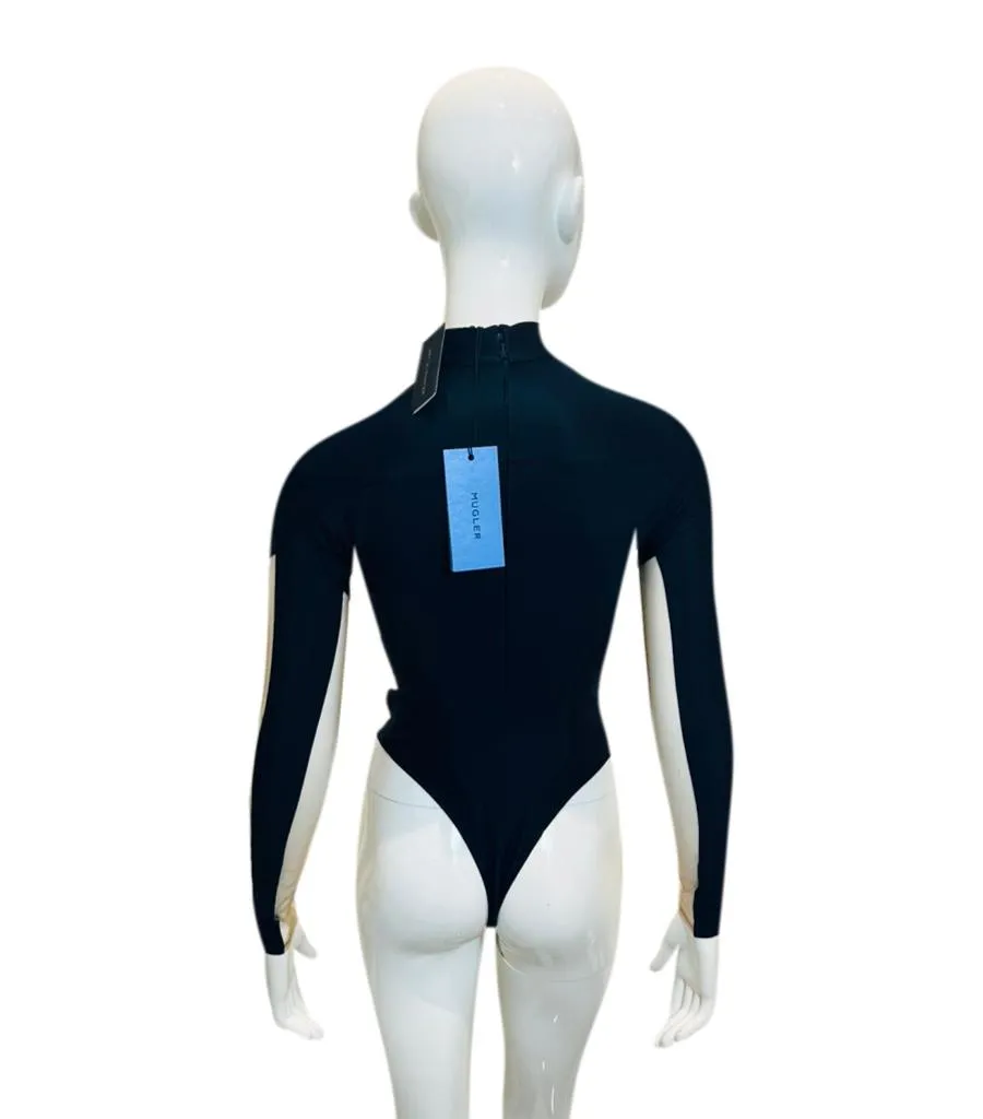 Mugler Illusion Neckline Bodysuit. Size 36FR