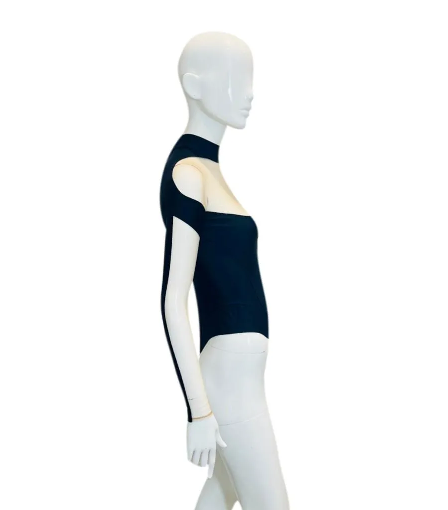 Mugler Illusion Neckline Bodysuit. Size 36FR