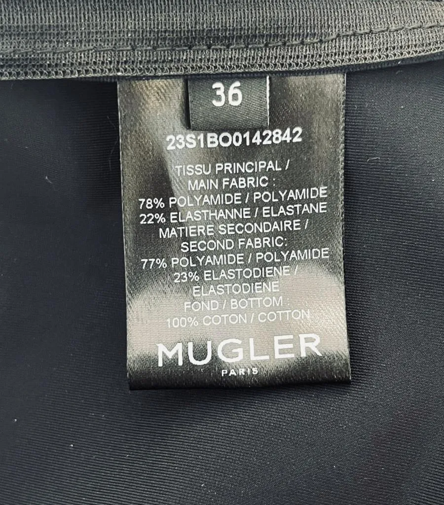 Mugler Illusion Neckline Bodysuit. Size 36FR