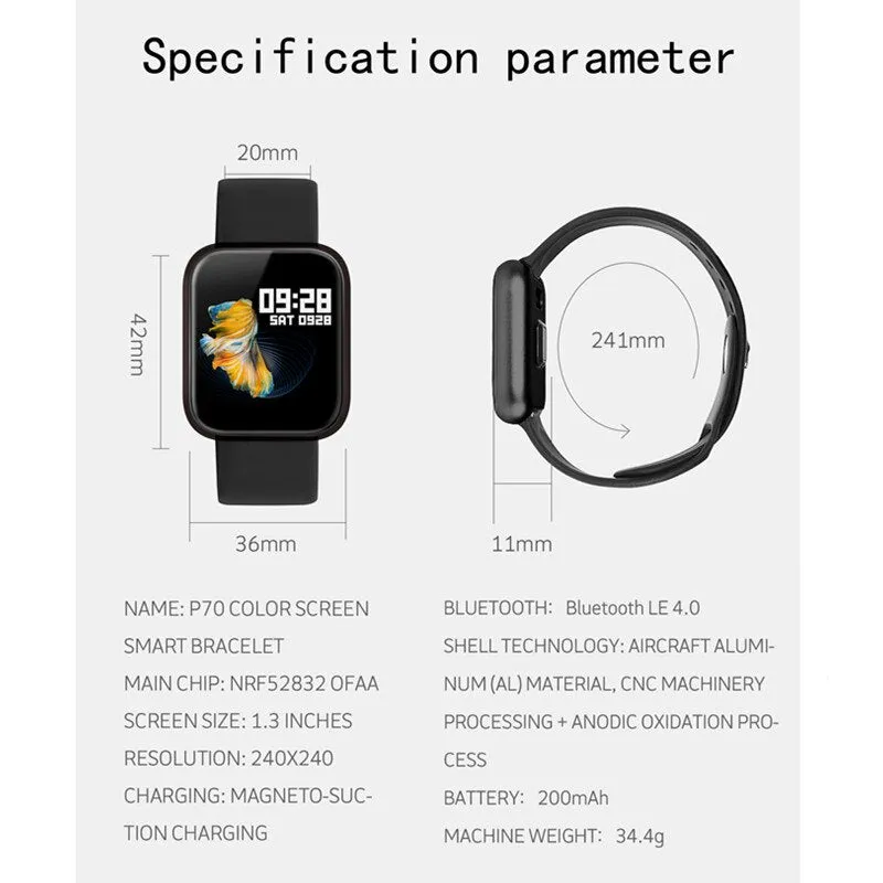 P70 smart wristband  earphone belt /set smart band women with heart rate blood pressure waterproof watch for ios android