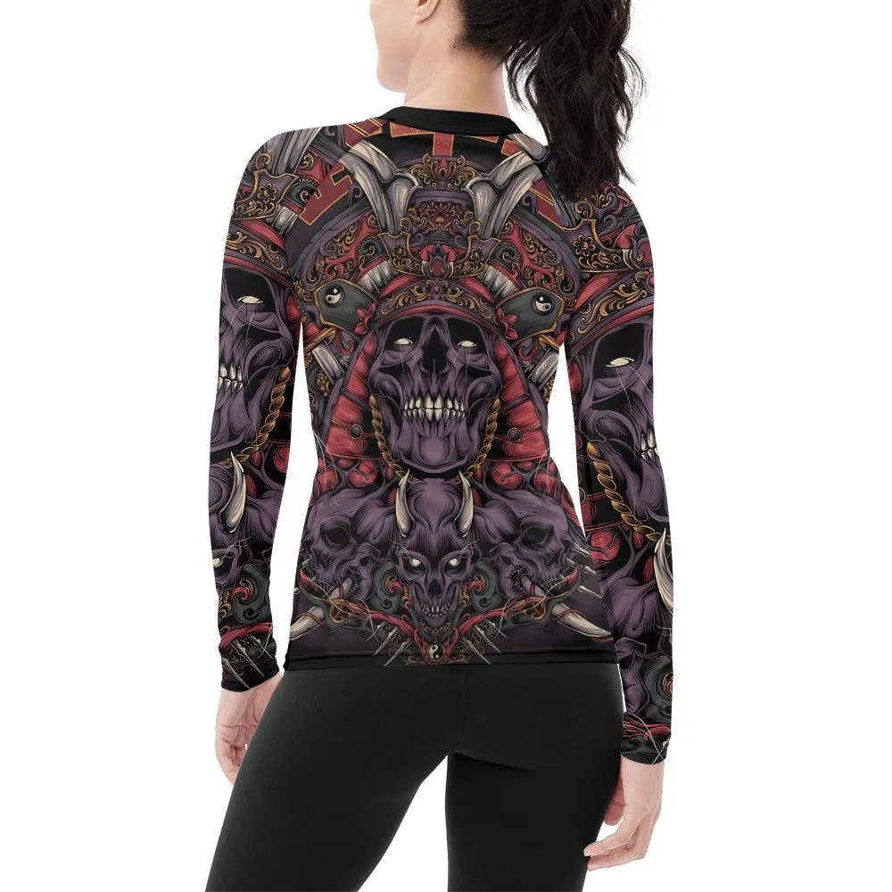 Personalized Deadly Shogun Women's Long Sleeve Rash Guard