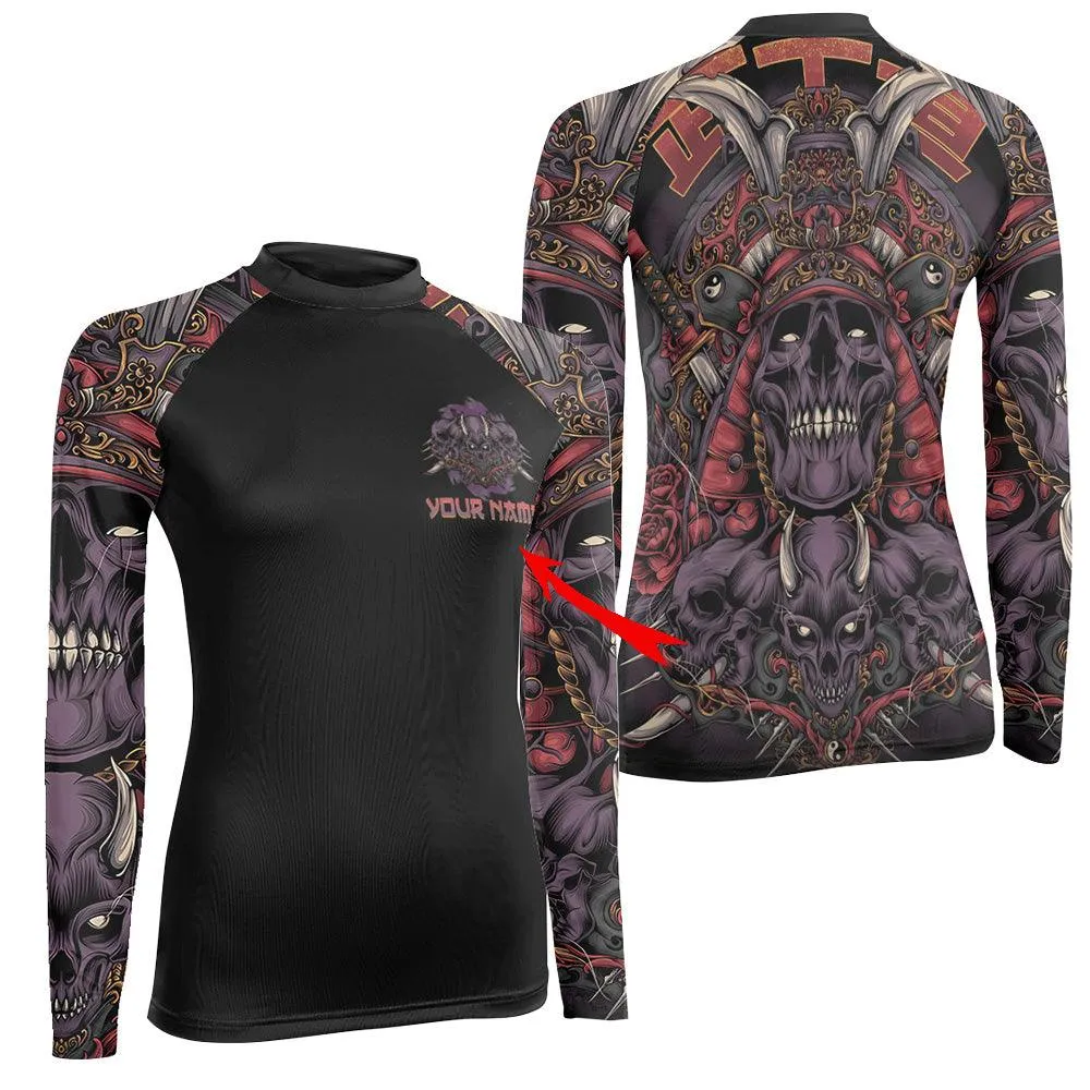 Personalized Deadly Shogun Women's Long Sleeve Rash Guard