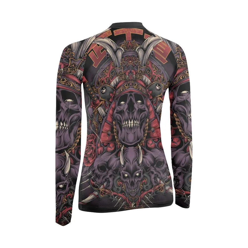 Personalized Deadly Shogun Women's Long Sleeve Rash Guard
