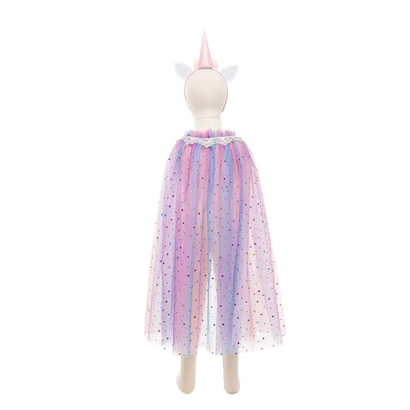 Rainbow Unicorn Cape & Headband - Size 4-6