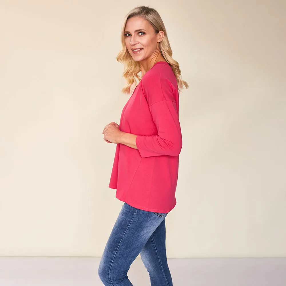 Riley V Neck Top (Pink)
