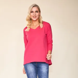 Riley V Neck Top (Pink)