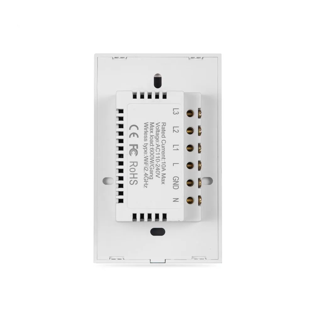 Smart Wall Touch Light Switch Wi-Fi Mobile App Control Alexa, Google Assistant Compatible No Hub Required