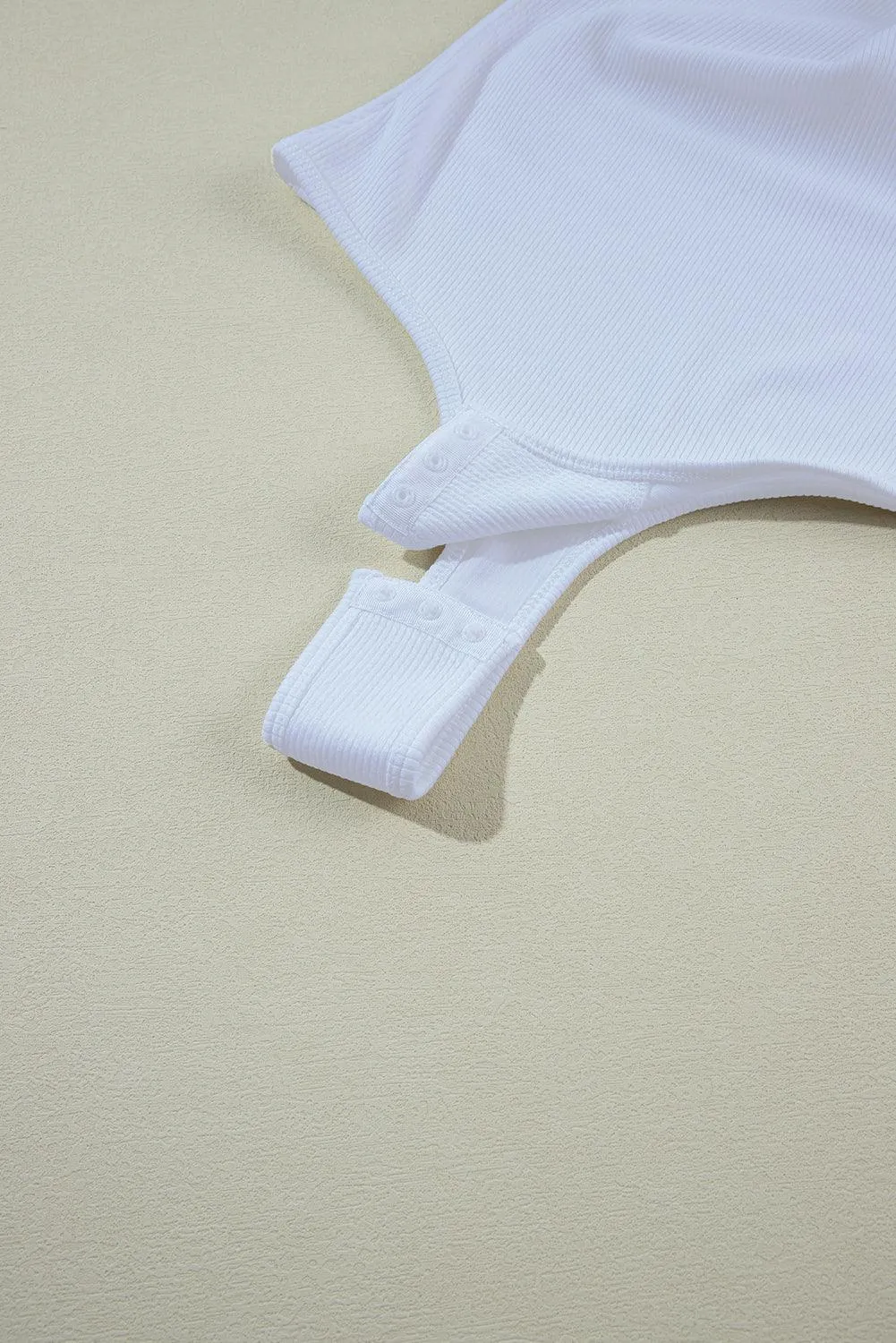 The Essential Knit Square Neck Sleeveless Summer Bodysuit White