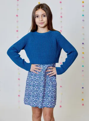 Tween Dresses | Long Sleeve Dashing Bluestar Sweater Dress Combo | Design History