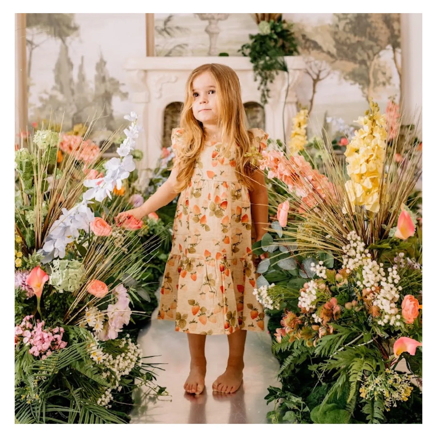 Walkiddy Muslin Dress Strawberry Garden