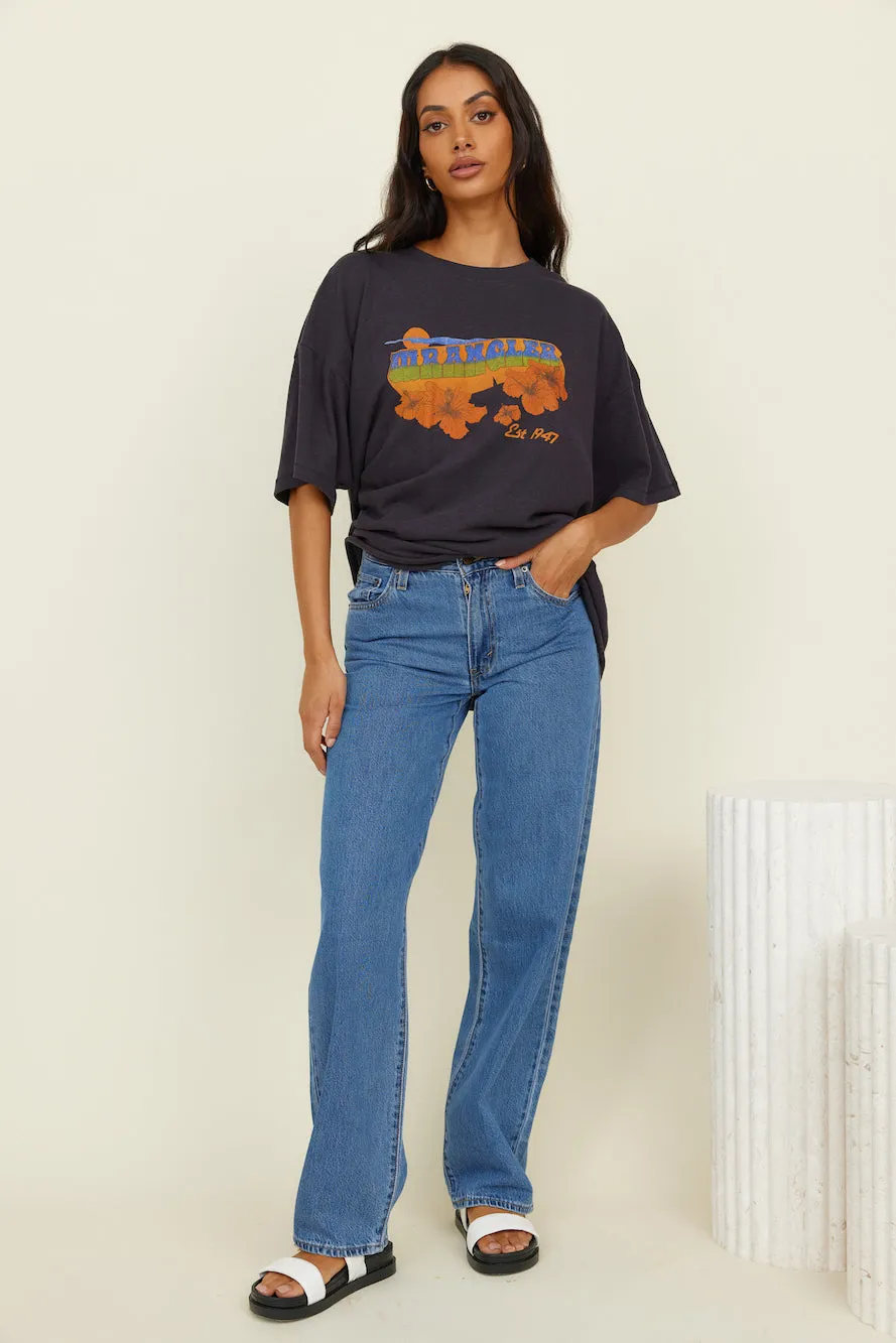 WRANGLER Sweet Breeze OS Hemp Tee Worn Black