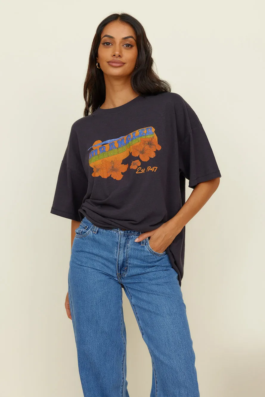 WRANGLER Sweet Breeze OS Hemp Tee Worn Black