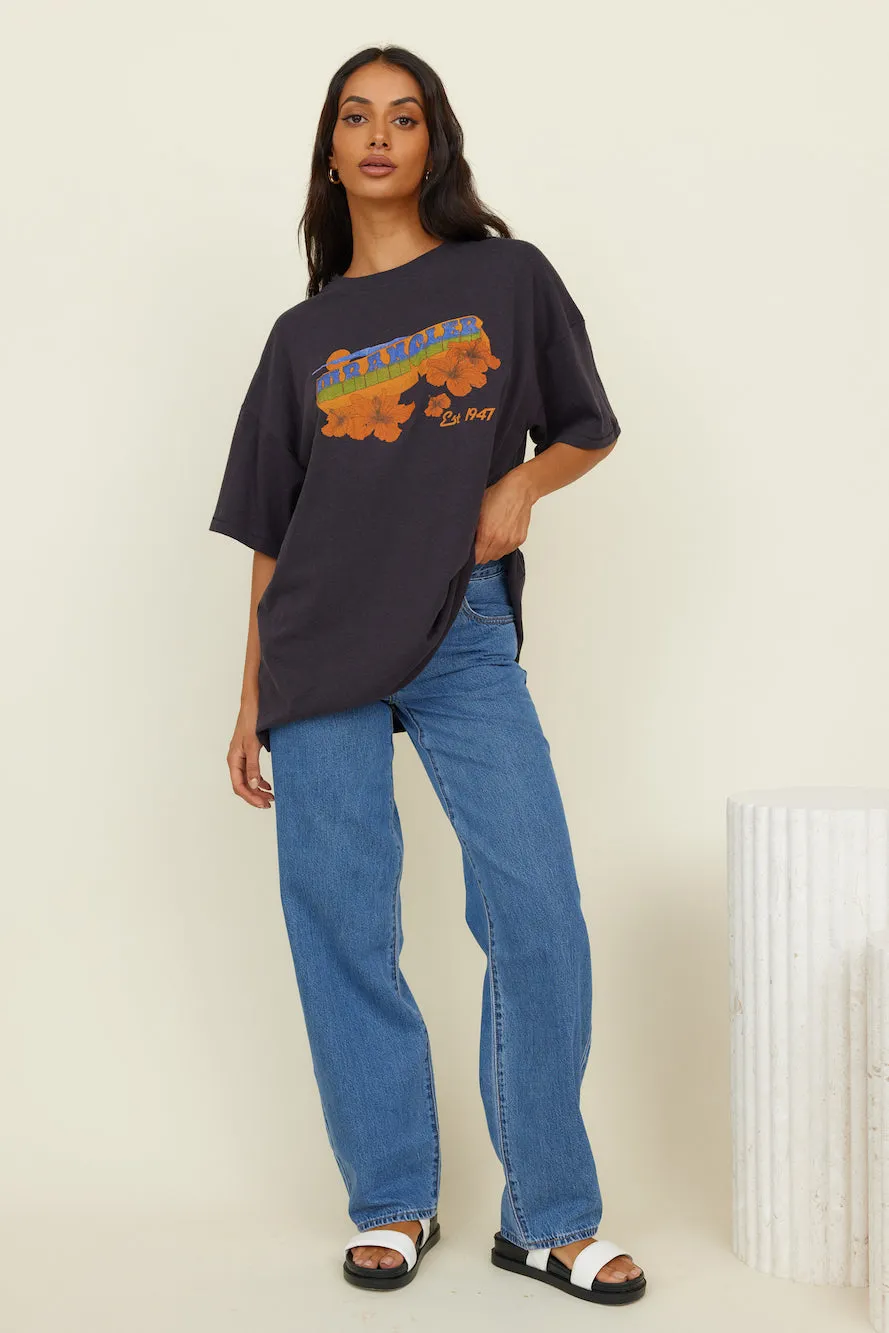 WRANGLER Sweet Breeze OS Hemp Tee Worn Black