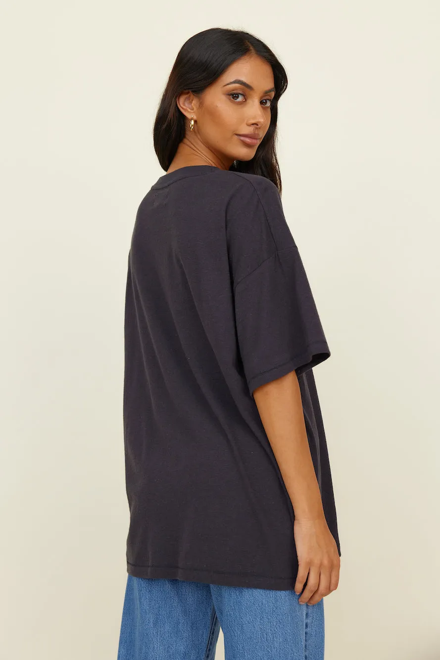 WRANGLER Sweet Breeze OS Hemp Tee Worn Black