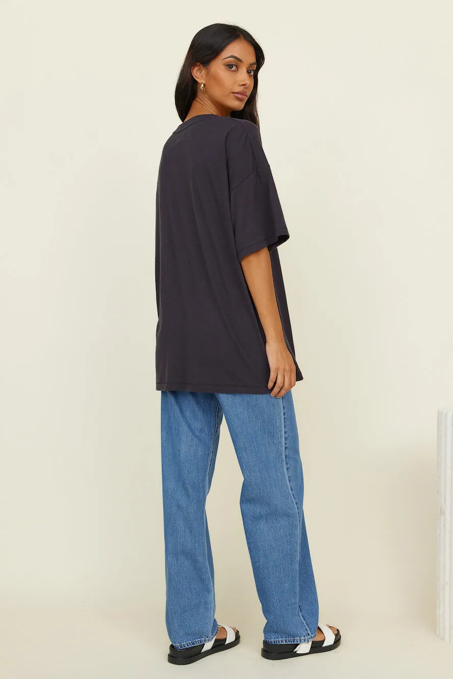 WRANGLER Sweet Breeze OS Hemp Tee Worn Black