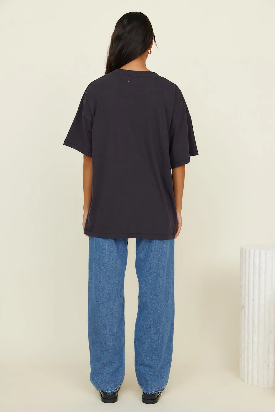 WRANGLER Sweet Breeze OS Hemp Tee Worn Black