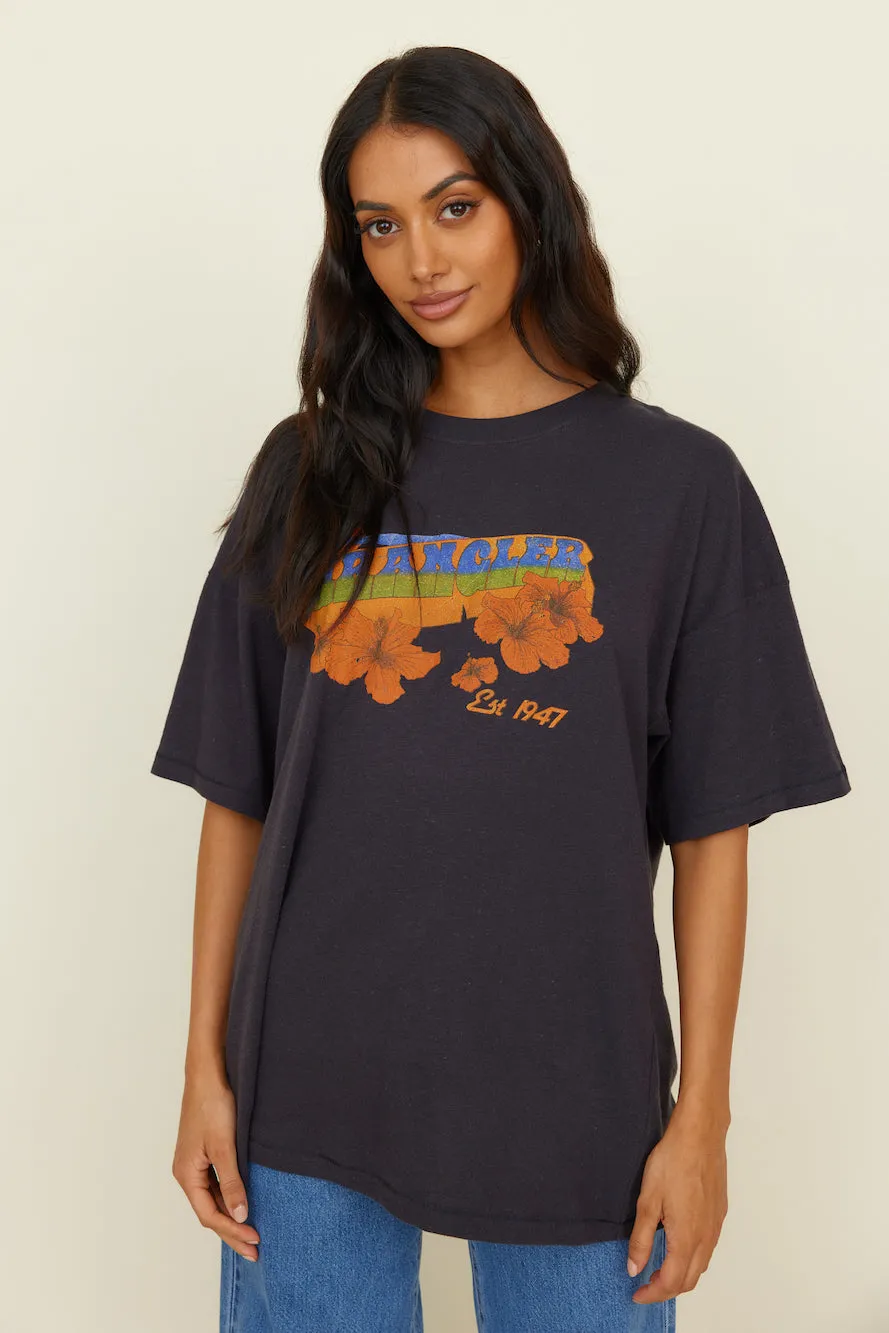 WRANGLER Sweet Breeze OS Hemp Tee Worn Black