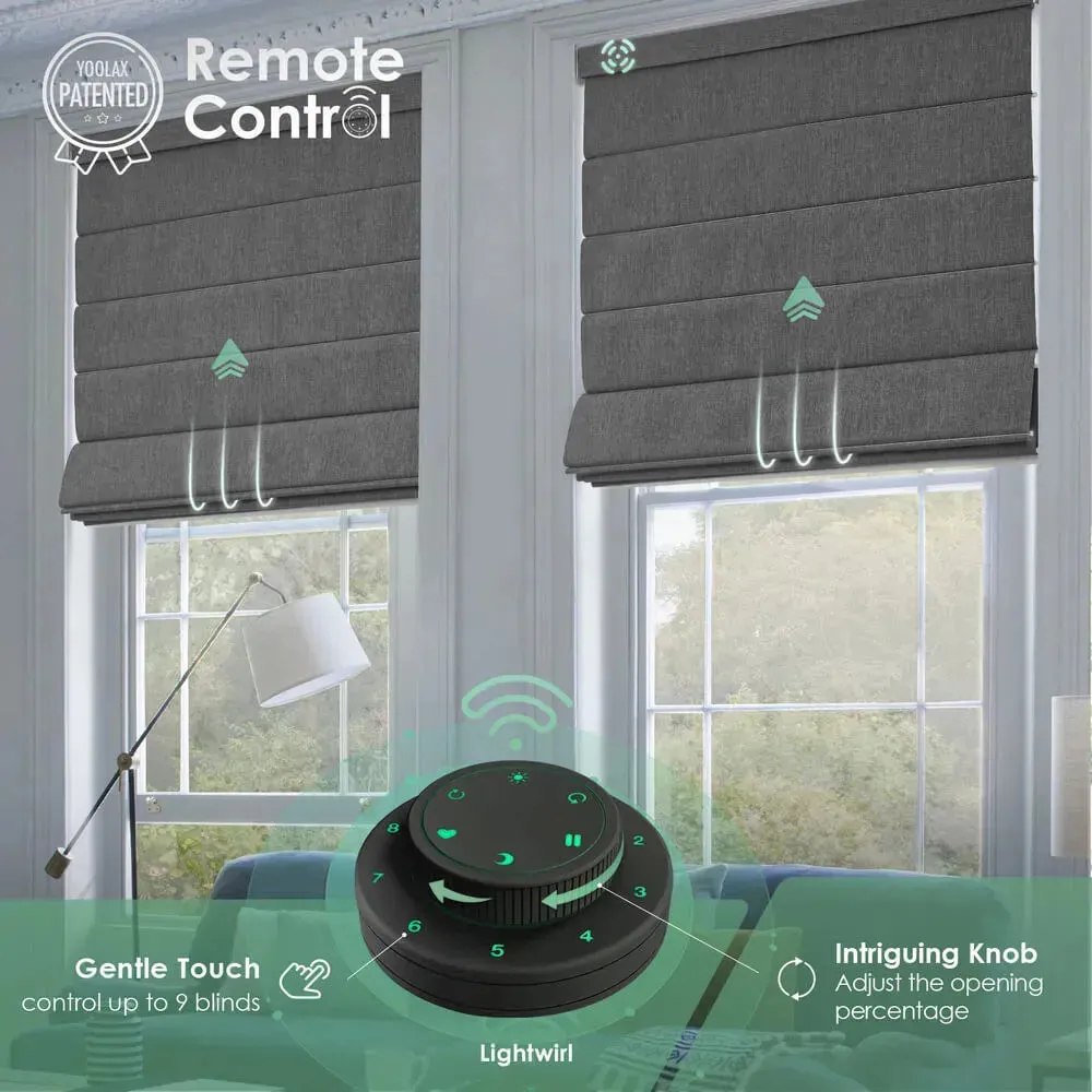 Yoolax Motorized Roman Shades Blackout
