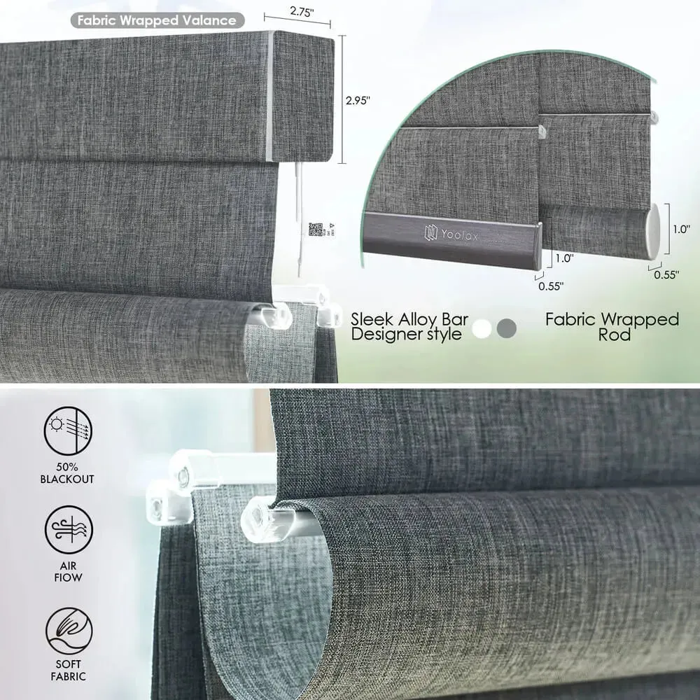 Yoolax Motorized Roman Shades Blackout